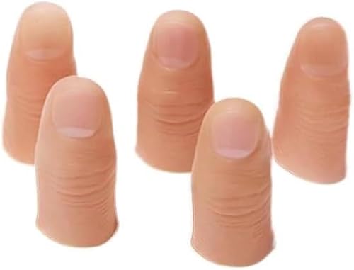 GANPUB Magische Trickfinger, künstliche Daumenspitzen, Bühnenshow, Requisite, Streichspielzeug, Neuheit und Gag-Spielzeug, cremefarben, 5 Stück GANPUB Magische Trickfinger, künstliche Daumenspitzen, Bühnenshow, Requisite, Streichspielzeug, Neuheit und Gag-Spielzeug, cremefarben, 5 Stück von GANPUB