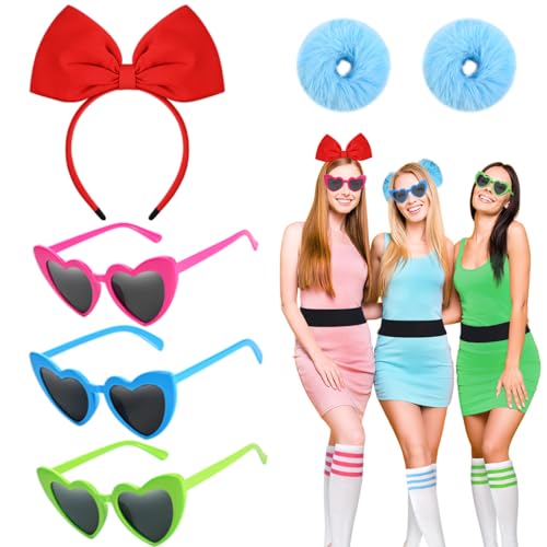 GANSHAYA 6-teiliges Halloween-Anime-Kostüm-Zubehör mit Schleife, Stirnband, Brille und Haarschlaufen für Frauen von GANSHAYA