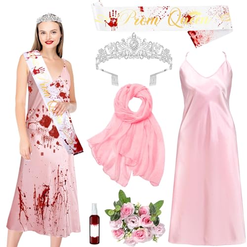 GANSHAYA Halloween-Kostüm-Set mit blutiger Königin, für Cosplay, Party, Verkleidung, Größe XL, 6 Stück GANSHAYA Halloween-Kostüm-Set mit blutiger Königin, für Cosplay, Party, Verkleidung, Größe XL, 6 Stück von GANSHAYA