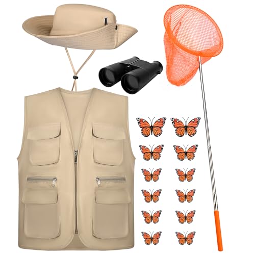 GANSHAYA Halloween Schmetterlingsfänger Kostüm für Erwachsene Männer Monarch Schmetterling Catcher Cosplay für Halloween von GANSHAYA