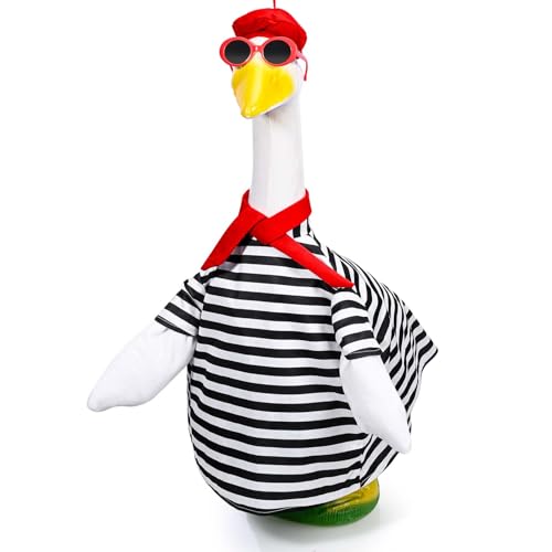 GANSHAYA Künstler-Veranda-Gans-Outfits, Zement-Gans-Statue, Kleidung für 58,4 cm, Rasen, Beton, Kunststoff, Gans, Dekoration, Kostüm, Party, Outdoor, Garten, Hof, Dekoration von GANSHAYA