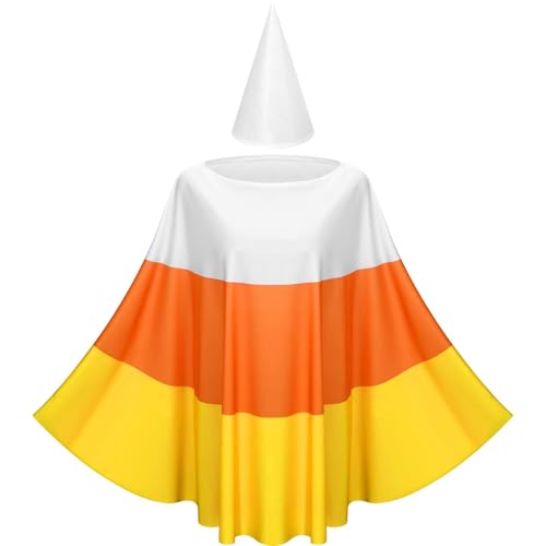 Halloween-Kostüm, Mais-Poncho und Hut für Erwachsene, Halloween, Party, Cosplay, 2 Stück von GANSHAYA