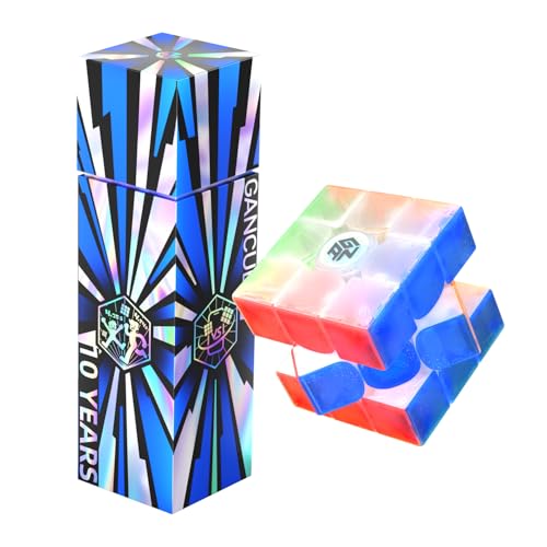 GAN 15 Zauberwürfel Magnetisch Speed Cube 3x3, Magischer Speed Cube, mit Flügelförmige Numerische IPG/GES+/Sichtbarer Magnet, Magic Cube Aufgerüstete Version (10th) von GANSPUZZLE
