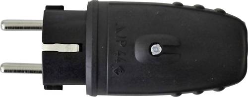 N & L 11257 Schutzkontaktstecker Gummi 230V Schwarz IP44 von N & L