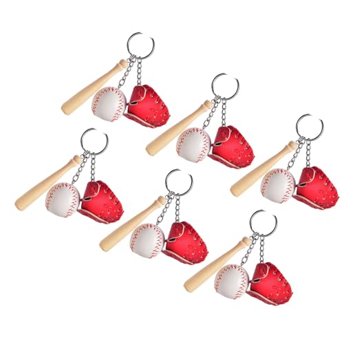 GAOFESA Baseball-Anhänger, Baseball-Schlüsselanhänger, Schlüsselhalter mit Baseball-Anhänger für Kinder, Geburtstagsparty, Handschuh, Fledermaus, 6 Stück GAOFESA Baseball-Anhänger, Baseball-Schlüsselanhänger, Schlüsselhalter mit Baseball-Anhänger für Kinder, Geburtstagsparty, Handschuh, Fledermaus, 6 Stück von GAOFESA