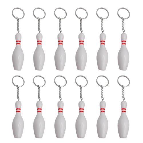 GAOFESA Bowling-Schlüsselanhänger, Bowlingnadel, Schlüsselhalter für Tasche, Rucksack, Schlüsselanhänger, Charm, Bowling-Anhänger, Schlüsselanhänger für Erwachsene und Kinder, 12 Stück von GAOFESA