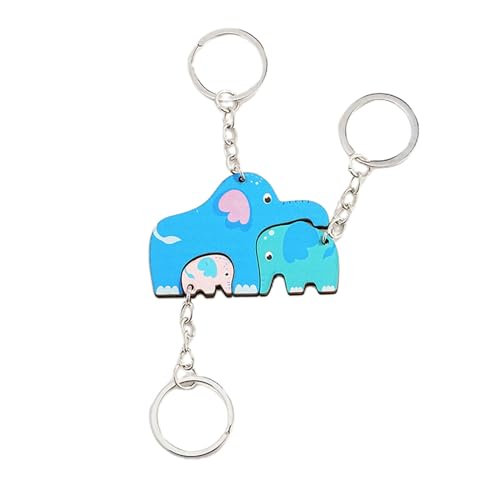 GAOFESA Schlüsselanhänger mit Tierfamilie, Puzzle-Schlüsselanhänger-Set, stilvolles Schlüsselanhänger-Set, geeignet für Hochzeit, Geburtstag, Weihnachten von GAOFESA
