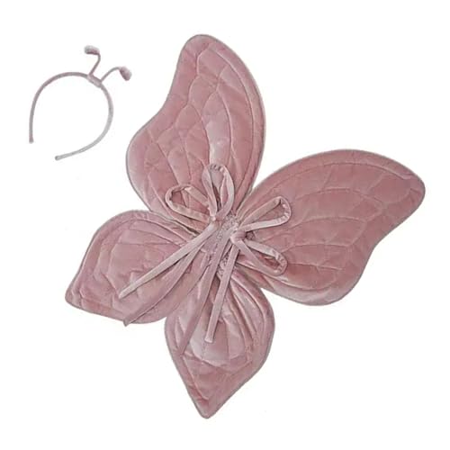 GAOFESA Schmetterlingsflügel für Kinder, Vintage-Kostüm, mit Stirnbändern, Fotografie-Requisiten, verstellbare Schultergurte, Schmetterlingsflügel, Vintage-Schmetterlingsflügel von GAOFESA