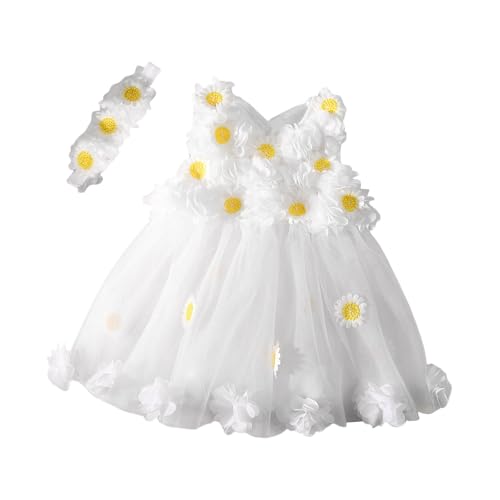 GAOFESA Spitzenkleid mit Blumen-Haarband für Baby-Fotoshootings, Foto-Requisiten, Kostüm, Neugeborene, Fotografie-Outfit, Zubehör, Baby-Foto-Kostüm von GAOFESA