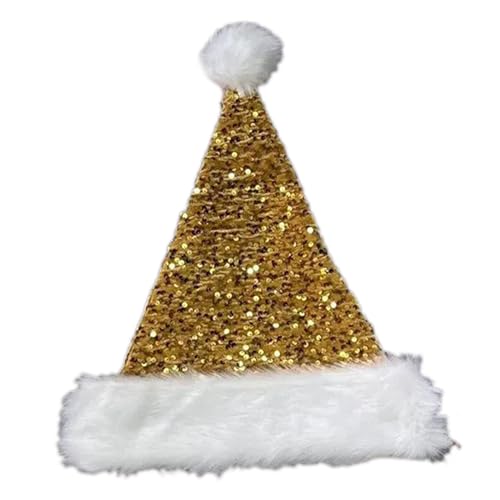 GAOFESA Weihnachtsmütze mit Pailletten und weißer pelziger Krempe für Weihnachtsfeiern, Verkleidungen, Cosplay, Pailletten, besetzt GAOFESA Weihnachtsmütze mit Pailletten und weißer pelziger Krempe für Weihnachtsfeiern, Verkleidungen, Cosplay, Pailletten, besetzt von GAOFESA