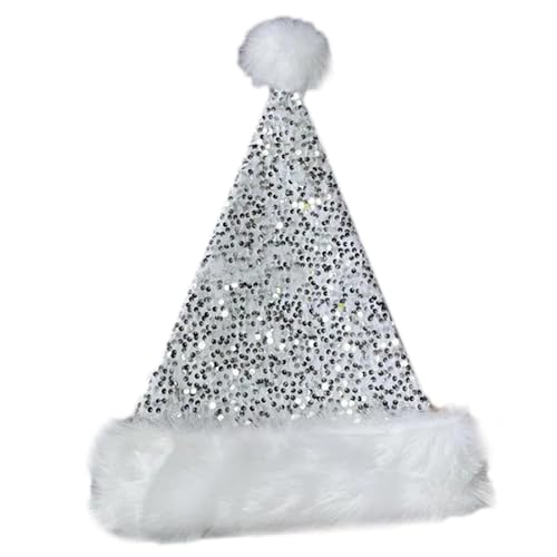 GAOFESA Weihnachtsmütze mit Pailletten und weißer pelziger Krempe für Weihnachtsfeiern, Verkleidungen, Cosplay, Pailletten, besetzt GAOFESA Weihnachtsmütze mit Pailletten und weißer pelziger Krempe für Weihnachtsfeiern, Verkleidungen, Cosplay, Pailletten, besetzt von GAOFESA