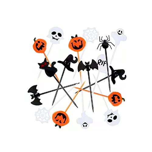 Halloween-Cupcake-Topper, Set mit 10 Cartoon-Kürbis-Ornamenten für Babyparty, Urlaub, Geburtstag, Party-Dekoration von GAOFESA