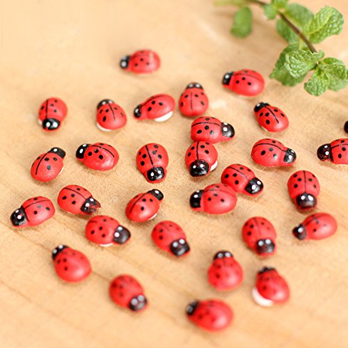 Marienkäfer, rot, für Puppenhaus, Garten, Dekoration, Stricken für Kinder, 10 Stück von GAOFESA