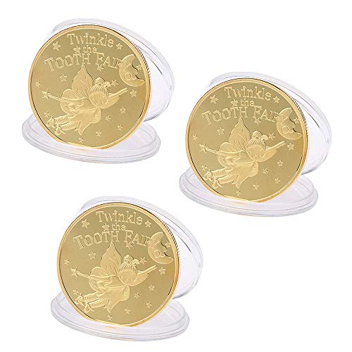 GAOHOU 3 Stück Twinkle Tooth Fairy Coin Gedenkgoldmünze Souvenir Collection Münze für Kinder Geschenke Hobby GAOHOU 3 Stück Twinkle Tooth Fairy Coin Gedenkgoldmünze Souvenir Collection Münze für Kinder Geschenke Hobby von GAOHOU