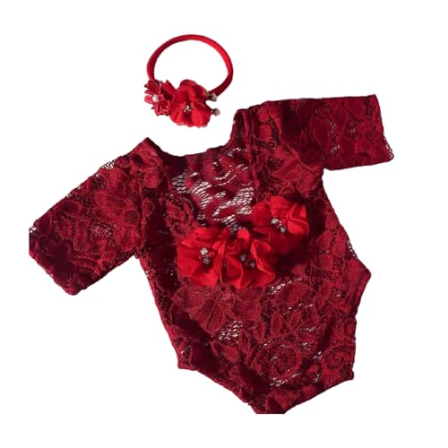 GAOINTELL Säuglingsfotografie Outfit Spitze Spitze Jumpsuit Blumenhaarband Set Photostudio Requisiten Baby Foto Outfit Neugeborene Fotoversorgung GAOINTELL Säuglingsfotografie Outfit Spitze Spitze Jumpsuit Blumenhaarband Set Photostudio Requisiten Baby Foto Outfit Neugeborene Fotoversorgung von GAOINTELL