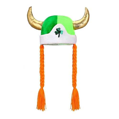 GAOINTELL Shamrocks Clovers Baenie Caps Mit Geflecht Funny Novel Baenie Patrick's Day Skull Caps Baenie Irish Party Supplies von GAOINTELL
