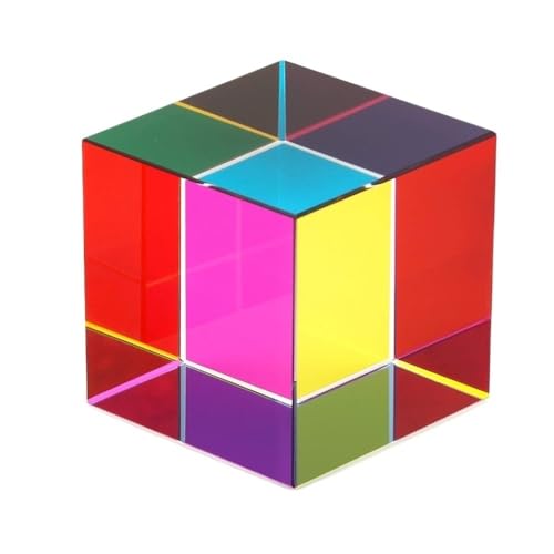 1 Stück Würfel-Kristallprisma-Desktop-Ornament, Seitenlänge 4 cm, optischer Glaswürfel for die Dekoration zu Hause von GAOJUDAF
