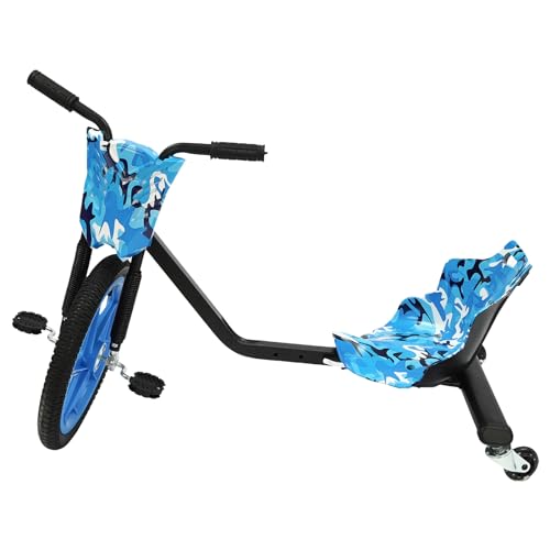Pedal Go Kart Fahrrad, Dreirad für Kinder, Gokart mit Pedal für Kinder, Fahrrad mit drei Rädern, 360-Grad-Rotation, rutschfester Griff, geeignet für Kinder ab 6 Jahren (Blaue Camouflage) von GAOUSD
