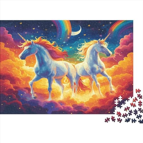 A Unicorn Standing on A Rainbow 1000 Teile Puzzlespie UnregelmaBige Einzigartige Puzzles Heim Dekoration Für Erwachsene Und Kinder Ab 12 Jahren 1000pcs (75x50cm) von GAOYUCHUN