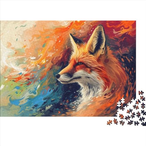 Abstract Fox 1000 Teile Puzzlespie Abbauen Familien Holzpuzzle Erwachsene Stressabbau-Spielzeug Für Erwachsene Und Kinder Ab 12 Jahren 1000pcs (75x50cm) von GAOYUCHUN