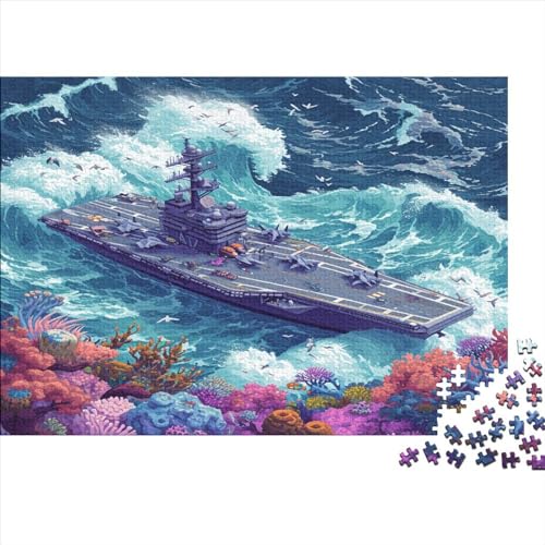 Aircraft Carrier 1000 Stuck Puzzles Heim Dekoration Holzpuzzle Erwachsene UnregelmaBige Einzigartige Für Erwachsene Und Kinder Ab 12 Jahren 1000pcs (75x50cm) von GAOYUCHUN