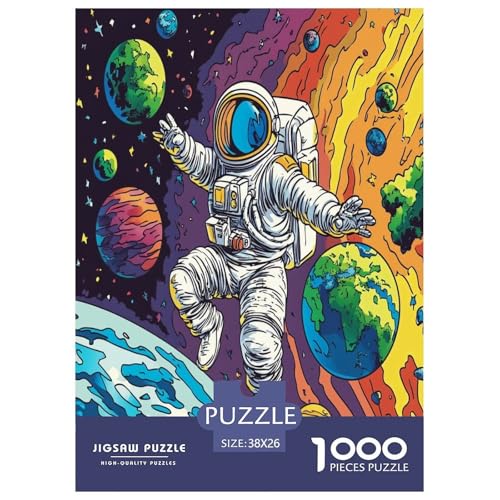Astronaut Puzzle 1000-teilige Schwer Puzzle Spielzeug Lernspiel Impossible Herausforderungsspielzeug Für Erwachsene Und Kinder Ab 12 Jahren 38x26cm/1000pcs von GAOYUCHUN