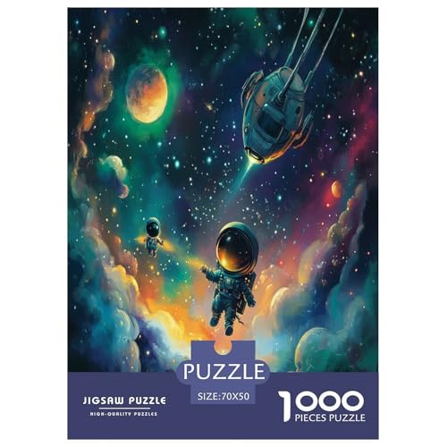 Astronaut Puzzle 1000-teilige Schwer Puzzle Spielzeug Pädagogisches Spiel Impossible Herausforderungsspielzeug Für Erwachsene Kinder 70x50cm/1000pcs von GAOYUCHUN