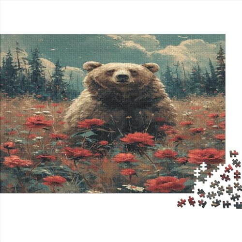 Bears in The Meadow 1000 Teile Puzzlespie Stressabbau-Spielzeug Holzpuzzle Erwachsene Herausforderung Für Erwachsene Und Kinder Ab 12 Jahren 1000pcs (75x50cm) von GAOYUCHUN