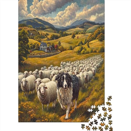 Border Collie Puzzle 1000 Teile Erwachsene Lernspiel Spielzeug Geschenk Holzpuzzles Herausforderung Für Erwachsene Und Kinder Ab 12 Jahren 1000pcs (75x50cm) von GAOYUCHUN