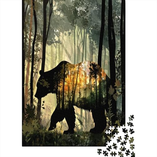 Brown Bear Puzzle 1000 Teile Herausforderung Holzpuzzle Erwachsene Heim Dekoration Für Erwachsene Und Kinder Ab 12 Jahren 1000pcs (75x50cm) von GAOYUCHUN