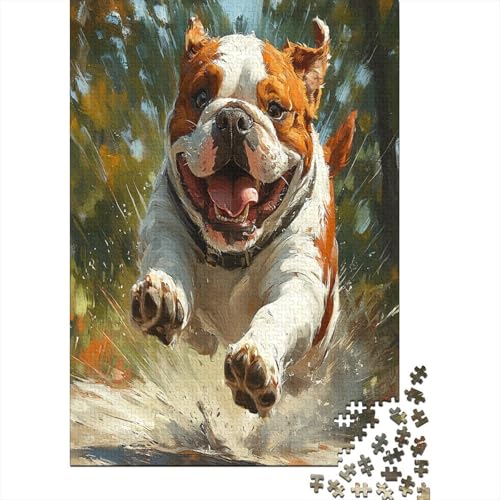 Bulldog 1000 Stück Puzzles Stressabbau-Spielzeug Puzzle 1000 Teile Holzpuzzle Erwachsene Heim Dekoration Erwachsene Und Kinder Ab 14 Jahren 1000pcs (75x50cm) von GAOYUCHUN
