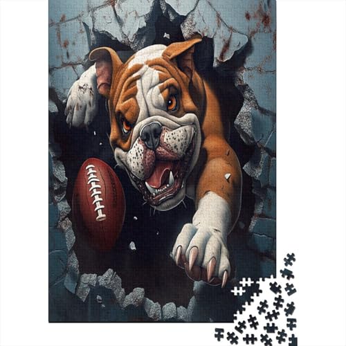 Bulldog Puzzle 1000 Teile Erwachsene Herausforderung Holzpuzzle Erwachsene Für Erwachsene Und Kinder Ab 12 Jahren 1000pcs (75x50cm) von GAOYUCHUN