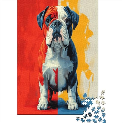 Bulldog Puzzle 1000 Teile Erwachsene Herausforderung Holzpuzzle Erwachsene Für Erwachsene Und Kinder Ab 12 Jahren 1000pcs (75x50cm) von GAOYUCHUN