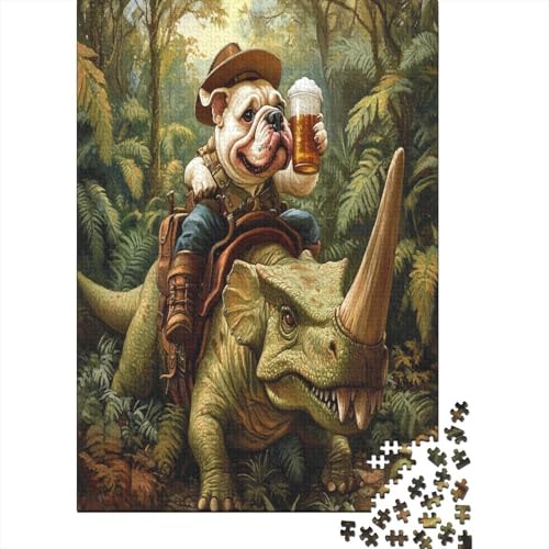Bulldog Puzzle 1000 Teile UnregelmaBige Einzigartige Holzpuzzle Erwachsene Herausforderung Für Erwachsene Und Kinder Ab 12 Jahren 1000pcs (75x50cm) von GAOYUCHUN