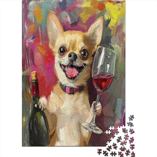 Chihuahua Puzzle 1000 Teile Erwachsene Lernspiel Spielzeug Geschenk Holzpuzzle Erwachsene Für Erwachsene Und Kinder 1000pcs (75x50cm) von GAOYUCHUN