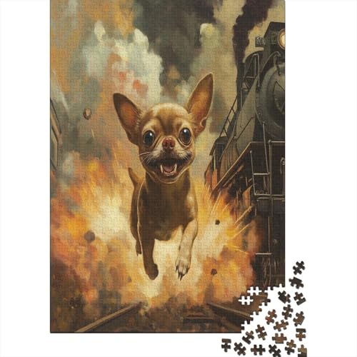 Chihuahua Puzzle 1000 Teile ErwachseneStressabbau-Spielzeug Holzpuzzle Erwachsene Herausforderung Für Erwachsene Und Kinder Ab 12 Jahren 1000pcs (75x50cm) von GAOYUCHUN