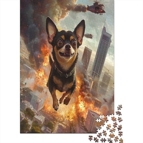 Chihuahua Puzzle 1000 Teile UnregelmaBige Einzigartige Holzpuzzle Erwachsene Herausforderung Erwachsene Und Kinder Ab 14 Jahren 1000pcs (75x50cm) von GAOYUCHUN