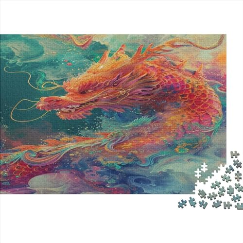 Chinese Red Dragon 1000 Teile Puzzlespie Heim Dekoration Holzpuzzle Erwachsene Für Erwachsene Und Kinder Ab 12 Jahren 1000pcs (75x50cm) von GAOYUCHUN