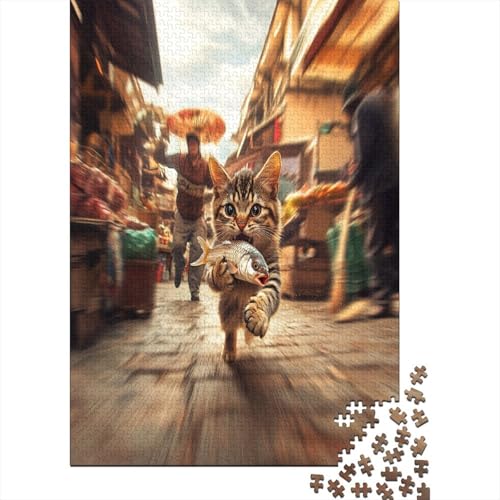 Chinese Rural Cat Puzzle 1000 Teile Erwachsene Lernspiel Spielzeug Geschenk Holzpuzzles Für Erwachsene Und Kinder Ab 12 Jahren 1000pcs (75x50cm) von GAOYUCHUN