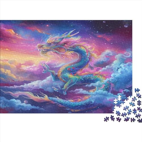 Colorful Space Chinese Dragon 1000-teiliges Puzzle Abbauen Familien Holzpuzzle Erwachsene Für Erwachsene Und Kinder Ab 12 Jahren 1000pcs (75x50cm) von GAOYUCHUN