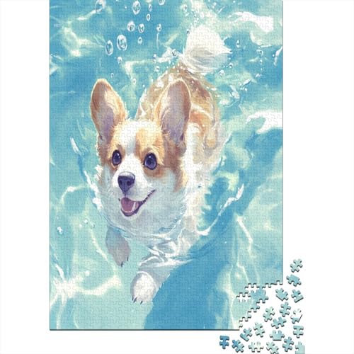 Corgi Puzzle 1000 Teile Erwachsene Stressabbau-Spielzeug Holzpuzzle Erwachsene Herausforderung Erwachsene Und Kinder Ab 14 Jahren 1000pcs (75x50cm) von GAOYUCHUN
