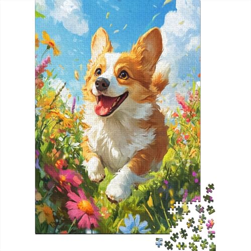 Corgi Puzzle 1000 Teile Stressabbau-Spielzeug Holzpuzzle Erwachsene Herausforderung Für Erwachsene Und Kinder Ab 12 Jahren 1000pcs (75x50cm) von GAOYUCHUN