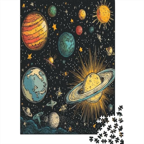 Cosmic Planets Puzzle 1000 Teile Abbauen Familien Holzpuzzle Erwachsene Stressabbau-Spielzeug Erwachsene Und Kinder Ab 14 Jahren 1000pcs (75x50cm) von GAOYUCHUN