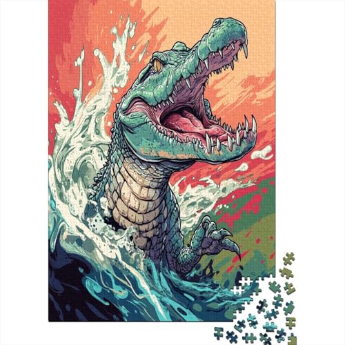 Crocodile Puzzle 1000 Teile Erwachsene Herausforderung Holzpuzzle Erwachsene Für Erwachsene Und Kinder Ab 12 Jahren 1000pcs (75x50cm) von GAOYUCHUN