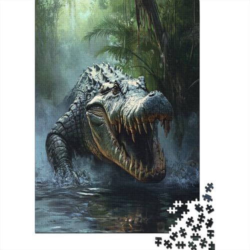 Crocodile Puzzle 1000 Teile Erwachsene UnregelmaBige Einzigartige Holzpuzzles Stressabbau-Spielzeug Für Erwachsene Und Kinder Ab 12 Jahren 1000pcs (75x50cm) von GAOYUCHUN