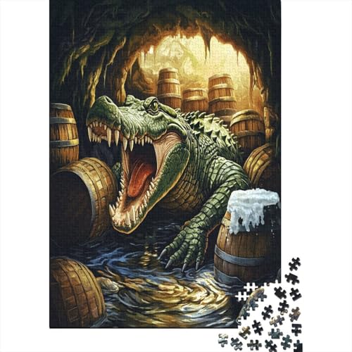 Crocodile Puzzle 1000 Teile Herausforderung Holzpuzzle Erwachsene Heim Dekoration Für Erwachsene Und Kinder Ab 12 Jahren 1000pcs (75x50cm) von GAOYUCHUN