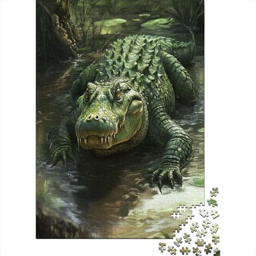 Crocodile Puzzle 1000 Teile UnregelmaBige Einzigartige Holzpuzzles Herausforderung Für Erwachsene Und Kinder Ab 12 Jahren 1000pcs (75x50cm) von GAOYUCHUN