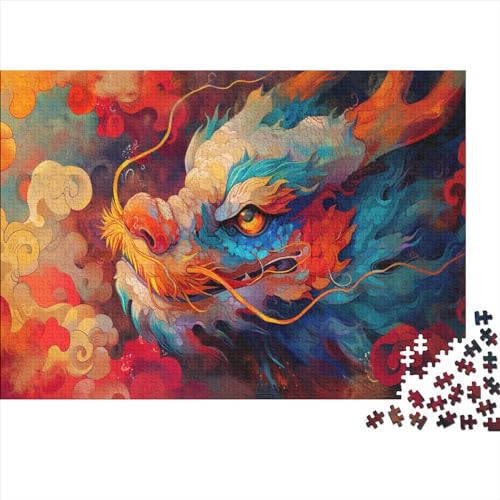 Cute Chinese Dragon 1000 Stuck Puzzles UnregelmaBige Einzigartige Holzpuzzle Erwachsene Herausforderung Erwachsene Und Kinder Ab 14 Jahren 1000pcs (75x50cm) von GAOYUCHUN