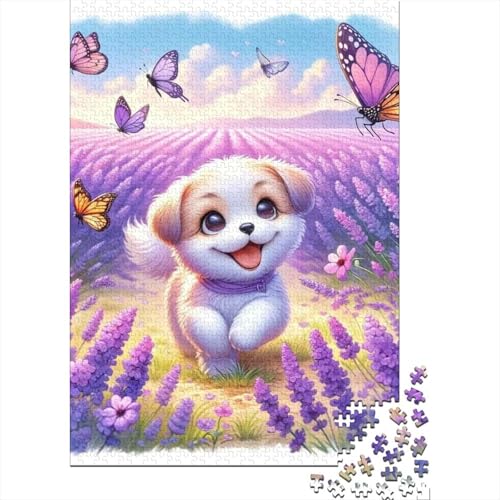 Cute Hund Puzzle 1000 Teile Schwer Puzzle Spielzeug Pädagogisches Spiel Impossible Herausforderung Spielzeug Für Erwachsene Und Kinder Ab 14 Jahren 1000pcs (75x50cm) von GAOYUCHUN