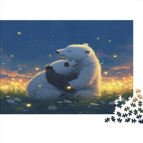Cute Panda and Polar Bear 1000 Teile Puzzlespie Abbauen Familien Holzpuzzle Erwachsene Stressabbau-Spielzeug Für Erwachsene Und Kinder Ab 12 Jahren 1000pcs (75x50cm) von GAOYUCHUN